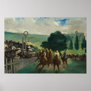 Póster Edouard Manet - Las carreras en Longchamp