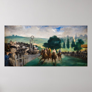 Póster Edouard Manet - Las carreras en Longchamp