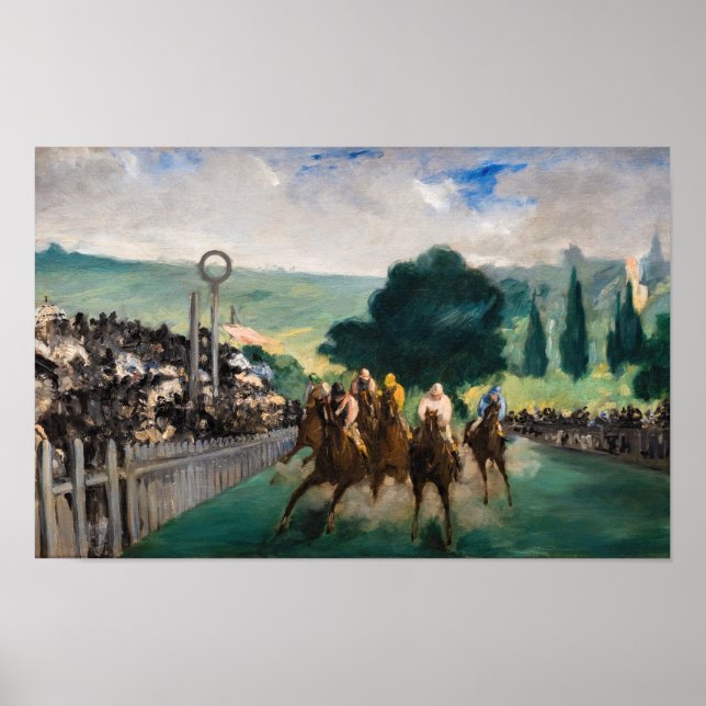 Póster Edouard Manet - Las Carreras en Longchamp (Frente)