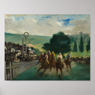 Póster Edouard Manet - Las carreras en Longchamp