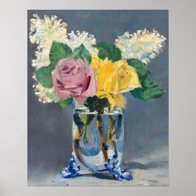 Póster Edouard Manet - Lilas y Rosas (Frente)