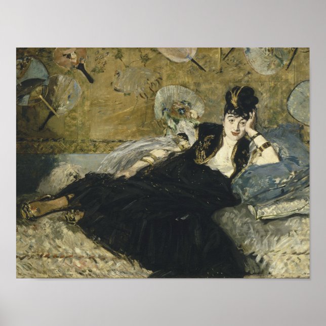 Póster Edouard Manet - Mujer con fans (Frente)