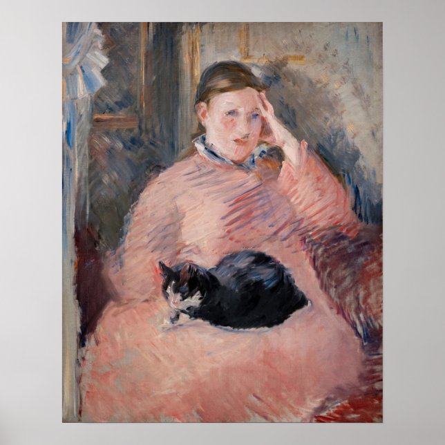 Póster Edouard Manet - Mujer con un Gato (Frente)