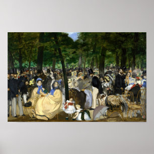 Póster Edouard Manet - Música en los jardines de las Tull