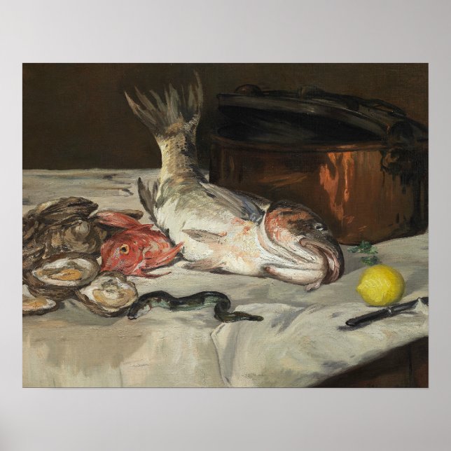 Póster Edouard Manet - Pescado - Vida fija (Frente)