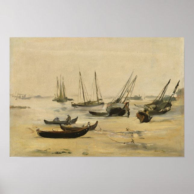 Póster Edouard Manet | Playa, marea baja (Frente)