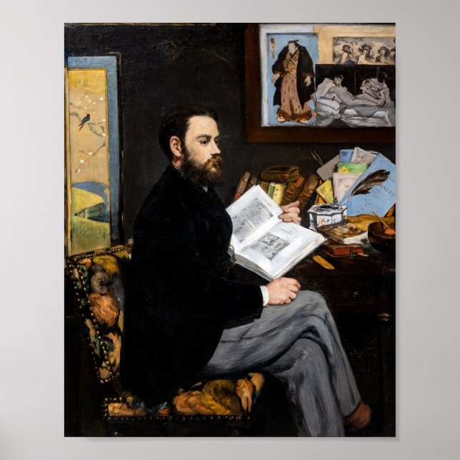 Póster Edouard Manet - Retrato de Emile Zola (Frente)