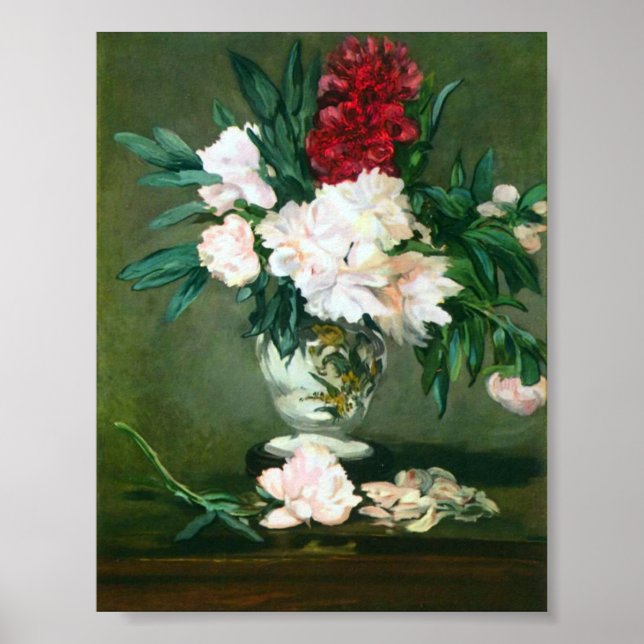 Póster Edouard Manet - Still Life Vase with Peonies (Frente)
