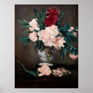Póster Edouard Manet - Vase de Peonies en Pedestal pequeñ