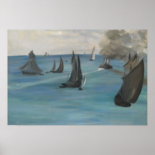 Póster Edouard Manet - Vistas al mar, clima tranquilo
