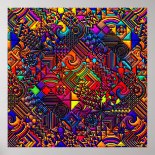 Póster edredón digital moderno retro