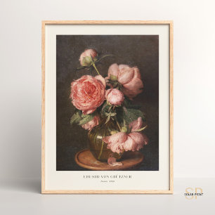Póster Eduard Von Grutzner Peonies Sigue Siendo Flor Rosa
