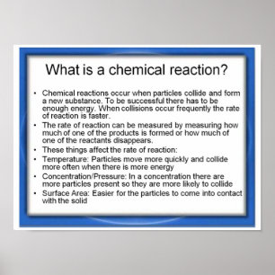 Póster Educación, ciencia, ¿qué es una reacción química?