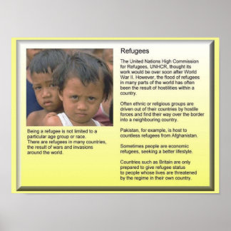 Póster Educación, ciudadanía, refugiados, antecedentes de