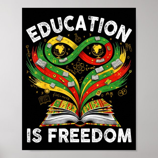 Póster Educación de la Historia Negra Es Libros de la Lib (Frente)