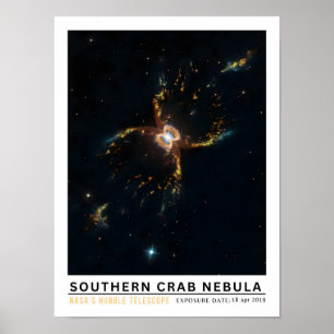 Póster Educación Espacial de la Nebulosa del Cangrejo del