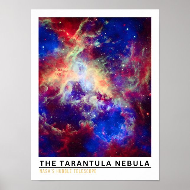 Póster Educación Espacial de la Nebulosa Tarántula (Frente)