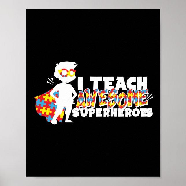 Póster Educación especial Sped Enseño a superhéroes incre (Frente)