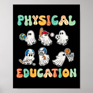 Póster Educación Física Fantasma De Halloween Regalo Para