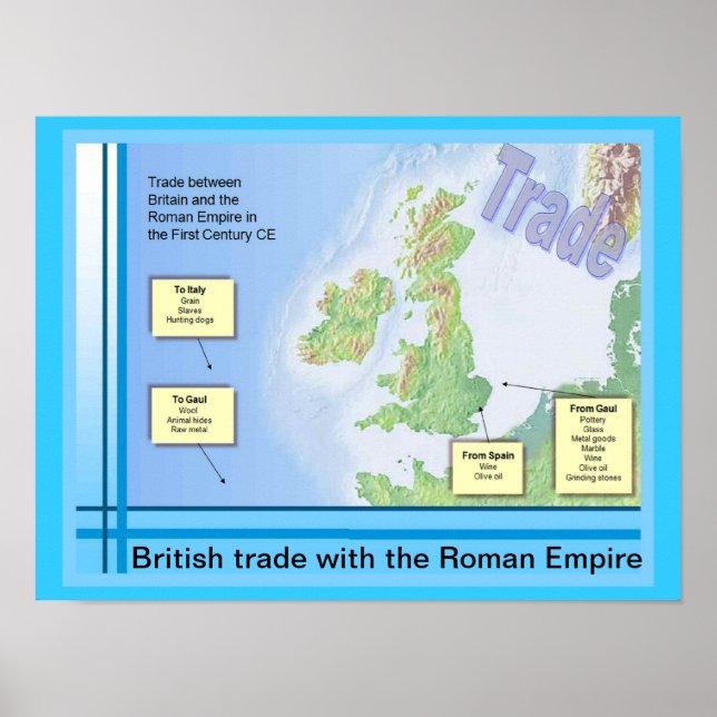 Póster Educación, historia, romanos, comercio británico c (Frente)