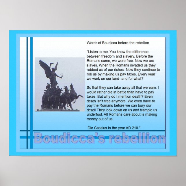 Póster Educación, historia, romanos, rebelión de Boudicca (Frente)