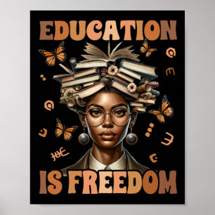 Póster Educación para maestros de historia negra es liber