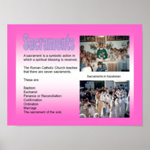 Póster Educación, religión, católica romana, sacramentos