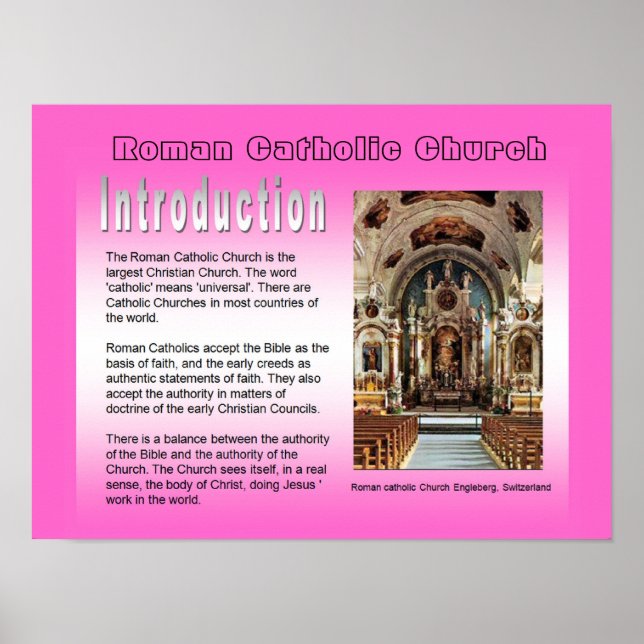 Póster Educación, religión, introducción católica romana (Frente)