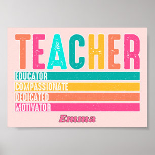 Póster Educador Compasivo con Estilo Retro Agotado