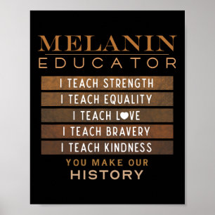 Póster Educador de melanina maestros negros afroamericano