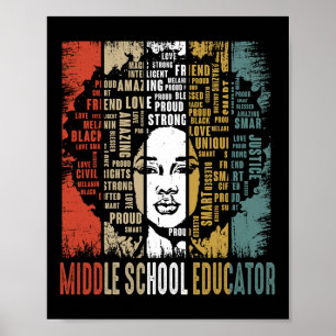 Póster Educador de secundaria Afro-historia negra african