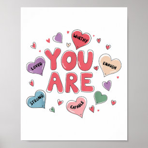 Póster Educador educado Día de San Valentín  Enseñar dulz