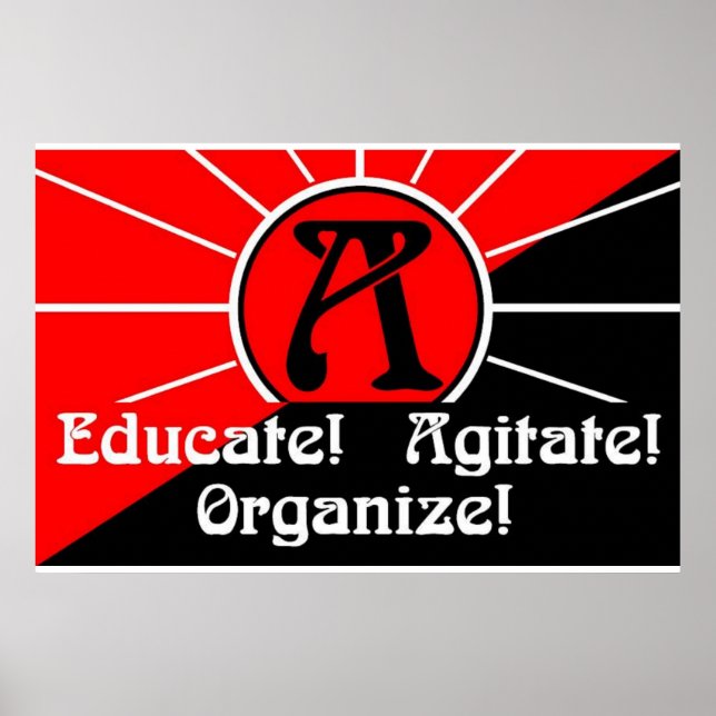 Póster educar al poster organizador de agitación (Frente)