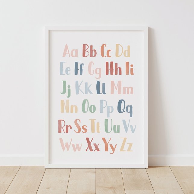 Póster Educational Rainbow Watercolor Alphabet (Subido por el creador)