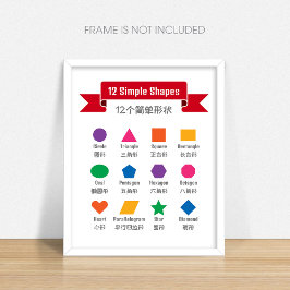 Póster Educativo de Formas para Preescolar Bilingü