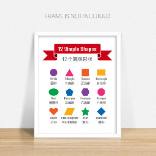 Póster Educativo de Formas para Preescolar Bilingü