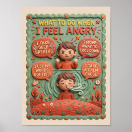 Póster Educativo de gestión de emociones para niños enfad