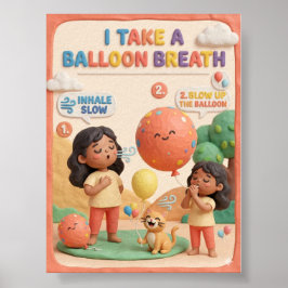Póster Educativo de Respiración de Globo de Arcilla 3D Li