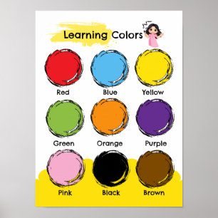 Póster educativo para aprender colores