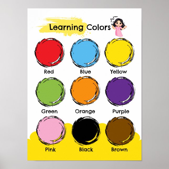 Póster educativo para aprender colores (Frente)