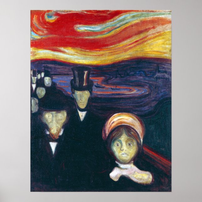 Póster Edvard Munch Anxiety (Frente)