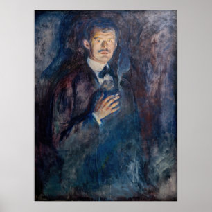 Póster Edvard Munch - Autorretrato con cigarrillo