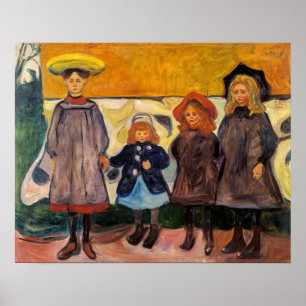 Póster Edvard Munch - Cuatro Chicas en Asgardstrand