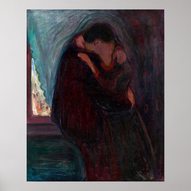 Póster Edvard Munch - El beso (Frente)