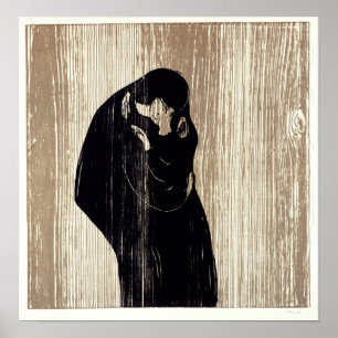 Póster Edvard Munch - El beso IV