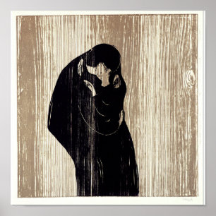 Póster Edvard Munch - El beso IV