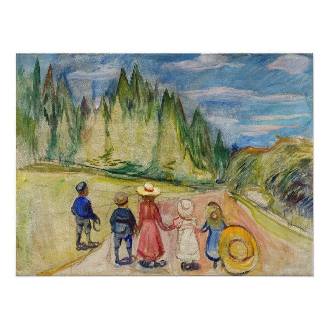 Póster Edvard Munch - El bosque de cuento de hadas (Anverso)
