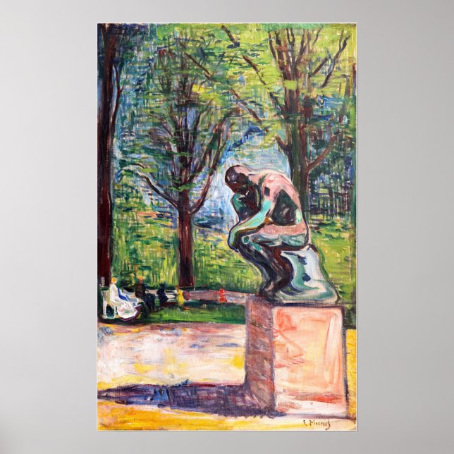 Póster Edvard Munch - El pensador de Rodin (Frente)