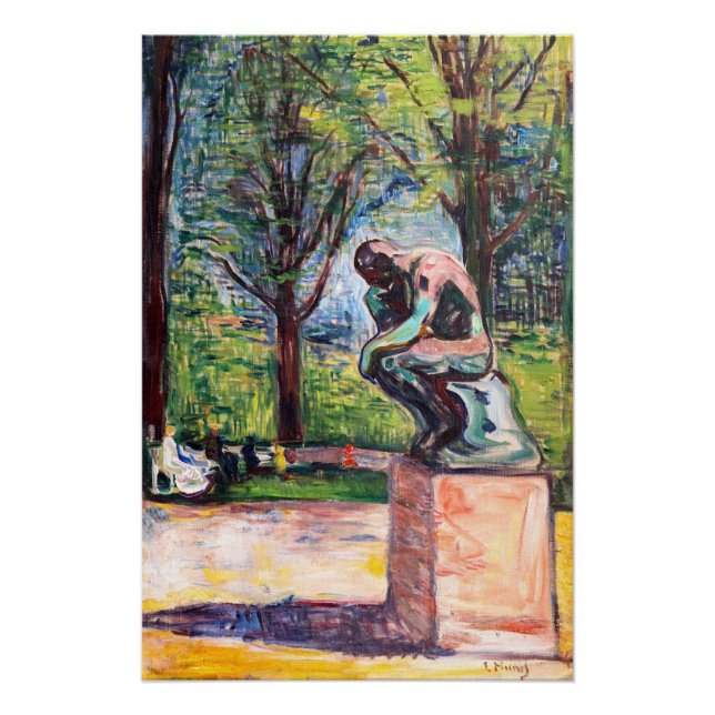 Póster Edvard Munch - El pensador de Rodin (Anverso)