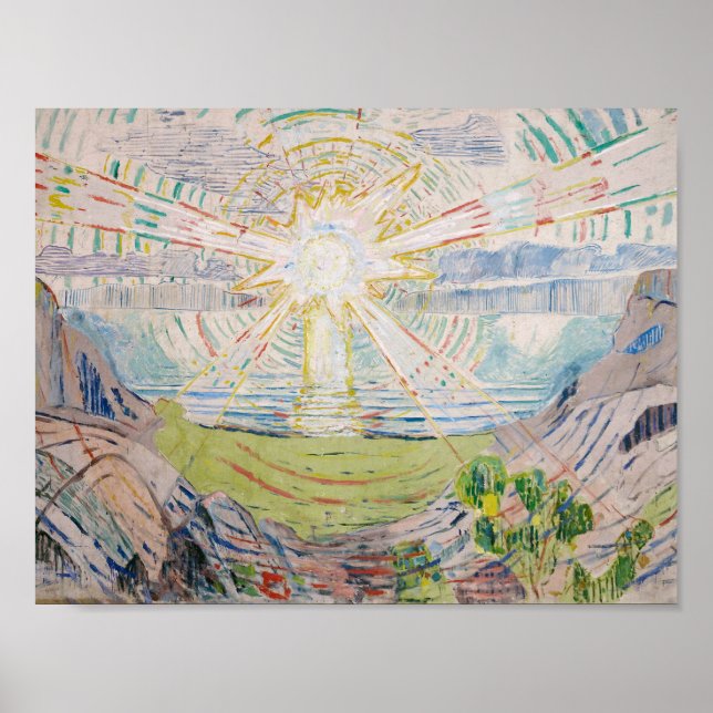 Póster Edvard Munch - El Sol (Frente)
